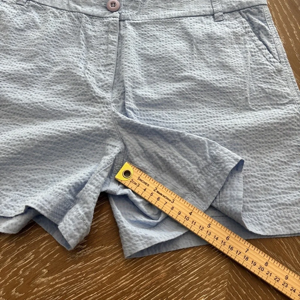 Crown & Ivy Sz 4 CAROLINE Light BLUE TEXTURED Shorts Women's EXCELLENT Fast Ship